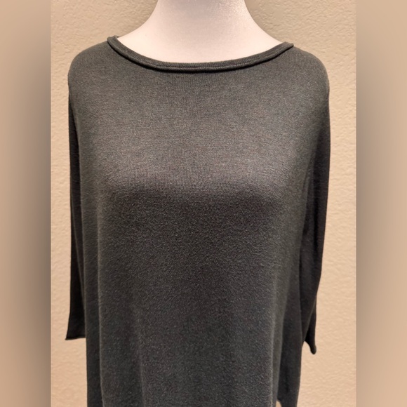 Joan Vass Studio Oversized Asymmetric Tunic – Dark Sage Green – Size M - Picture 5 of 14